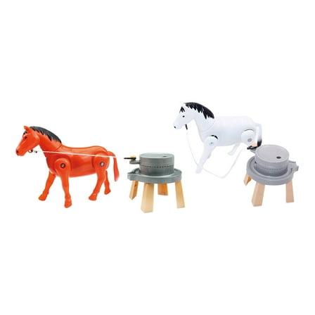 UPOUART Set of 2 Walking Horse Toys with Electric Rotating Feature and Abrasion-Resistant Material