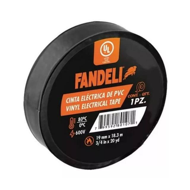 10pz Cinta Aislar Electrica Fandeli Ul 19 Mm X 18.3 M Negro Electricidad Aislante Adhesiva Seguridad