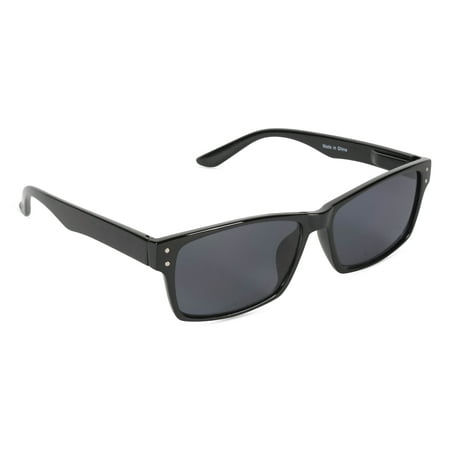 Inner Vision Sun Reader Glasses w/Case - UV400, Smoke Lens, Scratch Resistant, Spring Hinges - Unisex, (4.0 x Magnification), Black