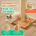 thumbnail image 6 of Premium 35" Cat Scratching Post – Natural Pear Wood, Sisal Rope, Rubber Wood Base with Oak Skin, Ideal for Large Cats, Free Rope Replacement, 6 of 7