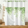 thumbnail image 6 of Mizhona Nature Green Leaves Hookless Shower Curtain with Snap in Liner，No Hooks Fabric Bath Curtain,71"× 71", 6 of 6