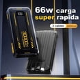 thumbnail image 2 of Power Bank Pila Batería Recargable Kimhi Carga Super Rapida 30,000mah Portatil Con 3 Cables 1 Puerto Usb 1 Puerto Tipo C Cargador Para Celular Tablet Banco De Energia Pantalla Led 1pz, 2 of 6