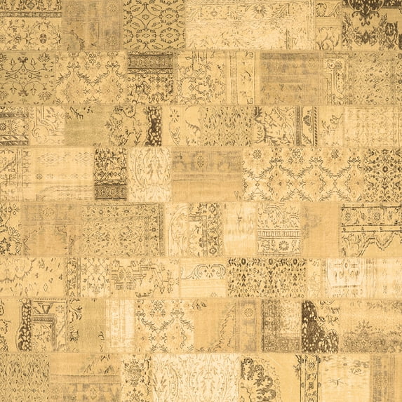 Ahgly Company Indoor Square Patchwork Brown Transitional Area Rugs, 6' Square