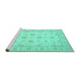 thumbnail image 2 of Ahgly Company Machine Washable Indoor Rectangle Oriental Turquoise Blue Traditional Area Rugs, 8' x 10', 2 of 4