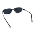 thumbnail image 7 of Rimless Rounded Rectangle Hustler Fashion Metal Frame Sunglasses All Black, 7 of 7