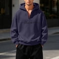 thumbnail image 2 of Men's Zip Up Hoodie Solid Color Long Sleeved Sweatshirt with Front Pockets Casual Basic Pullover, 2 of 3