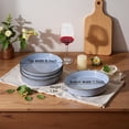 thumbnail image 6 of Onader Pasta Bowls Set of 4, 34oz Ceramic Large Salad Bowl Plates for Serving Soup Dinner, Shallow Stoneware Pasta Plate, Microwave & Dishwasher Safe, Gray Blue, 6 of 7