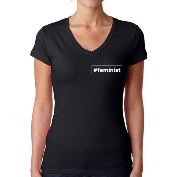 Feminist Women's Shirt International Women's Day Tee for Her Graphic Novelty V Neck Tshirt White Print