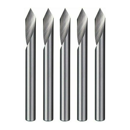 

5Pcs 20 Deg V Groove Engraving Tool Flat Bottom Cnc Spiral Router Bits 1/8 Shank