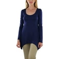 thumbnail image 6 of ToBeInStyle Women's Classic Long Sleeve Longline Top, 6 of 6