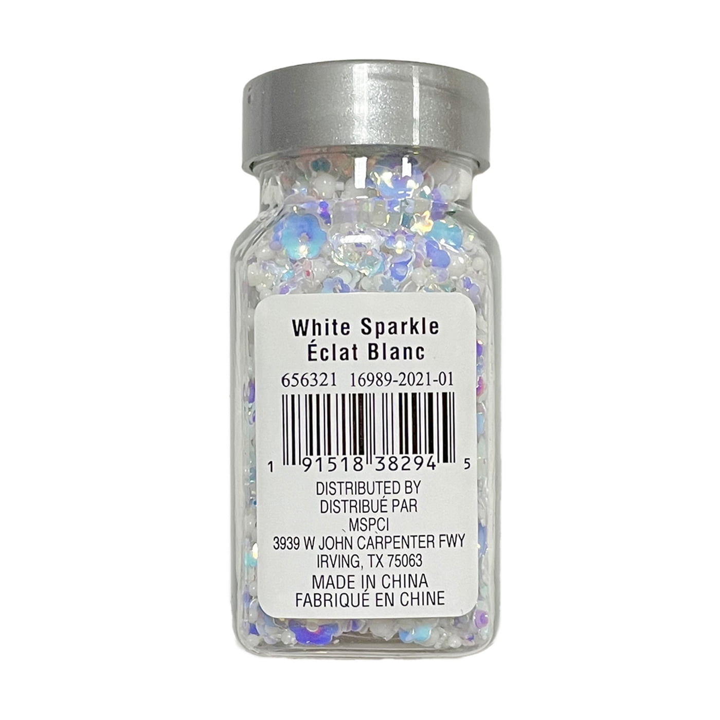 Recollections White Mixed Sequins Specialty Glitter, 12 Pack