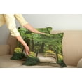 thumbnail image 3 of Ambesonne Forest Throw Pillow Cover 2 Pack, Wooden Bridge over Pond, 18", Green Brown, 3 of 6