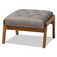 thumbnail image 2 of Baxton Studio Naeva Mid-Century Modern Grey Fabric Upholstered Walnut Finished Wood Footstool, 2 of 9