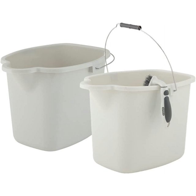 Superio Mop Bucket for Cleaning, Grey, 16 Liter (2 Pack)