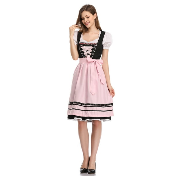 Glorystar Women s German Dirndl Dress 3 Pieces Oktoberfest