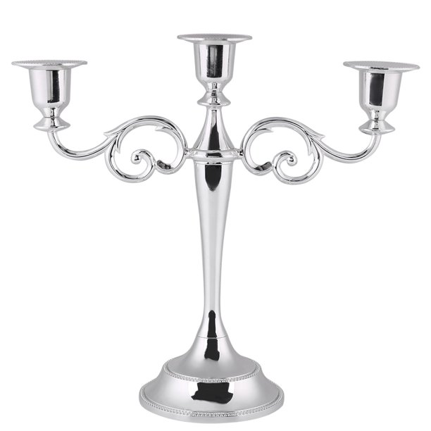 Tebru 3 Arms Candlestick, 3 Arms Metal Candle Holder European Style