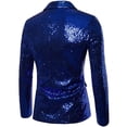 thumbnail image 3 of Men Tuxedo Suit Gentleman Dance Sequins Coat Blazer Jacket Red S, 3 of 3
