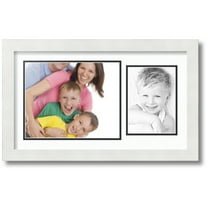 ArtToFrames Collage Photo Picture Frame with 1 - 8x10 - 5x7 Openings, Framed in White with Super White and Black Mats (CDM-3966-328)