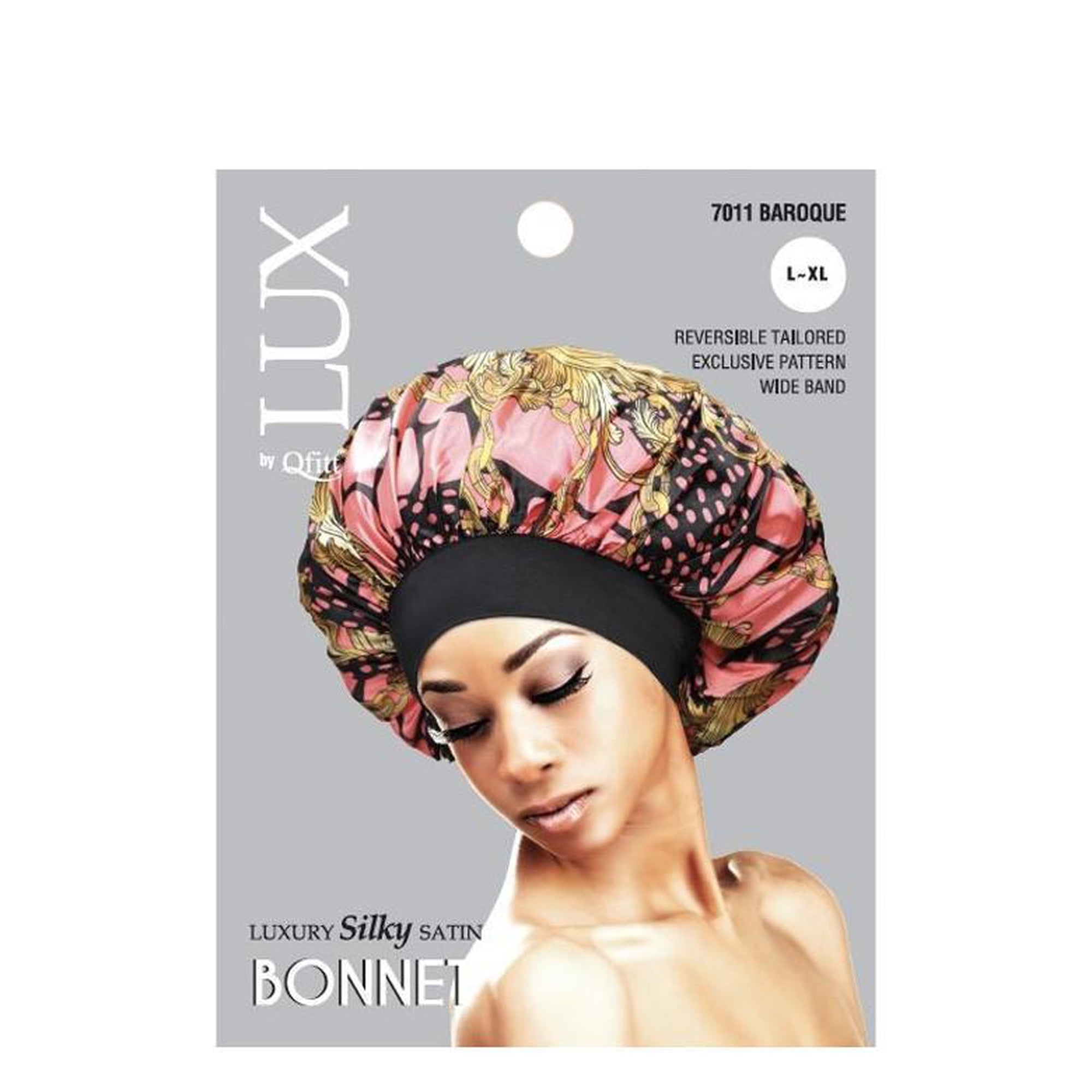 Qfitt Luxury Silky Satin Bonnet (L-XL) Pack of 3