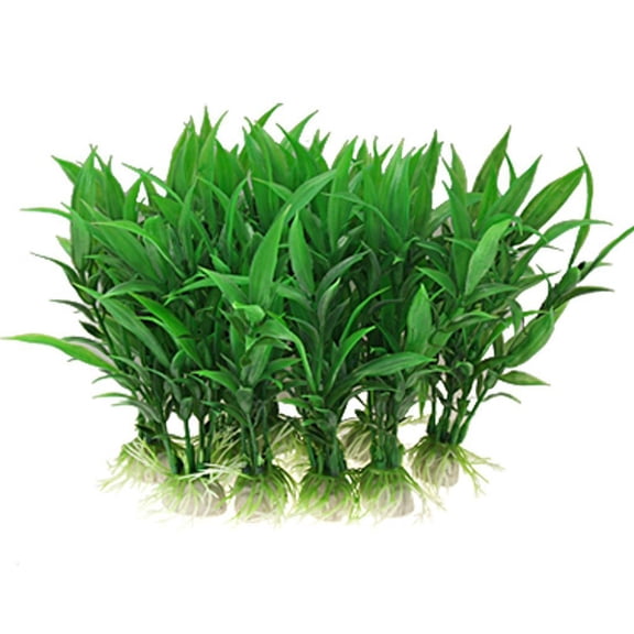 10-Piece Green Plastic Aquarium Tank Plants Grass Decoration Freshwater Live Aquarium Plants Fish Tank Decoration 3.9" Tall Artificial Grass Water Plants Landscaping Ornament Fish