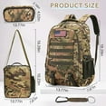 thumbnail image 2 of Camo Backpack 3 in 1 Set with Lunch Box & Pencil Case for Boys, 19 Inch School Bookbag for Kids Teens Elementary Middle High School, Lightweight Durable Bag for Outdoor Camping Trave, 2 of 7