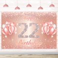 thumbnail image 1 of Fondo De Cartel De Feliz Cumpleaños Número 22 - 22 Suministros De Decoración Para Fiesta De Cumpleaños Para Mujeres O Hombres - Oro Rosa 4 X 6 Pies, 1 of 5