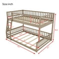 thumbnail image 4 of Miekor Furniture Full XL over Queen Bunk Bed with Ladder and Guardrails, Walnut B3A937, 4 of 8