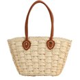 thumbnail image 1 of LHSHID Sac en Paille pour Femmes Sac d'Été de Plage Mignon Sac Hobo Tissé à la Main Sac à Main en Raphia de Maïs Sac à Poignée Supérieure Sac de Vacances Panier Bourse 2023, 1 of 6