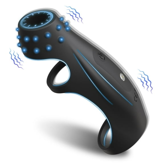 Xbonp7 Frequency Vibrating Sperm Locking Ring Black Wireless Remote Control Penis Ring