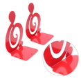 thumbnail image 3 of Treble Clef Shaped Desktop Book Stand Metal Organizer For Home Office Library Red 1Pair, 3 of 5