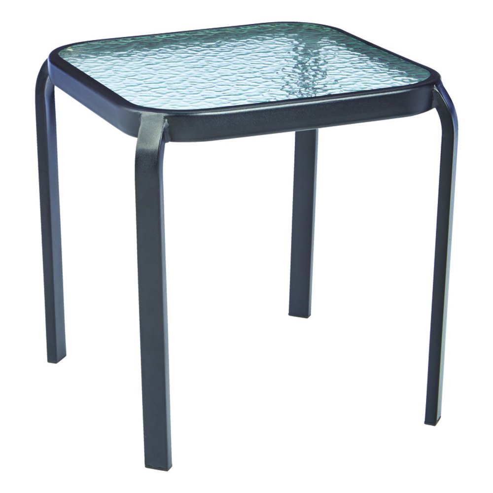 Living Accents Metropolitan Square Black Glass End Table