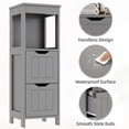 thumbnail image 2 of Walsunny 2PCS Bathroom Storage Cabinets Floor Cabinet Organizer Freestanding Narrow Cabinet with Drawer Open Shelf for Bathroom Laundry Gray, 2 of 7