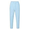 thumbnail image 5 of YMNXA Kids Boys Casual Pants Elastic Waist Drawstring Solid Color Comfortable Lightweight Trousers For Daily Wear And School,Light Blue,11-12 Years, 5 of 6
