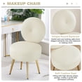 thumbnail image 6 of Furniliving Modern Accent Chairs, Vanity Chair with Gold Legs, Footrest Stool for Living Room, Khaki, 6 of 12