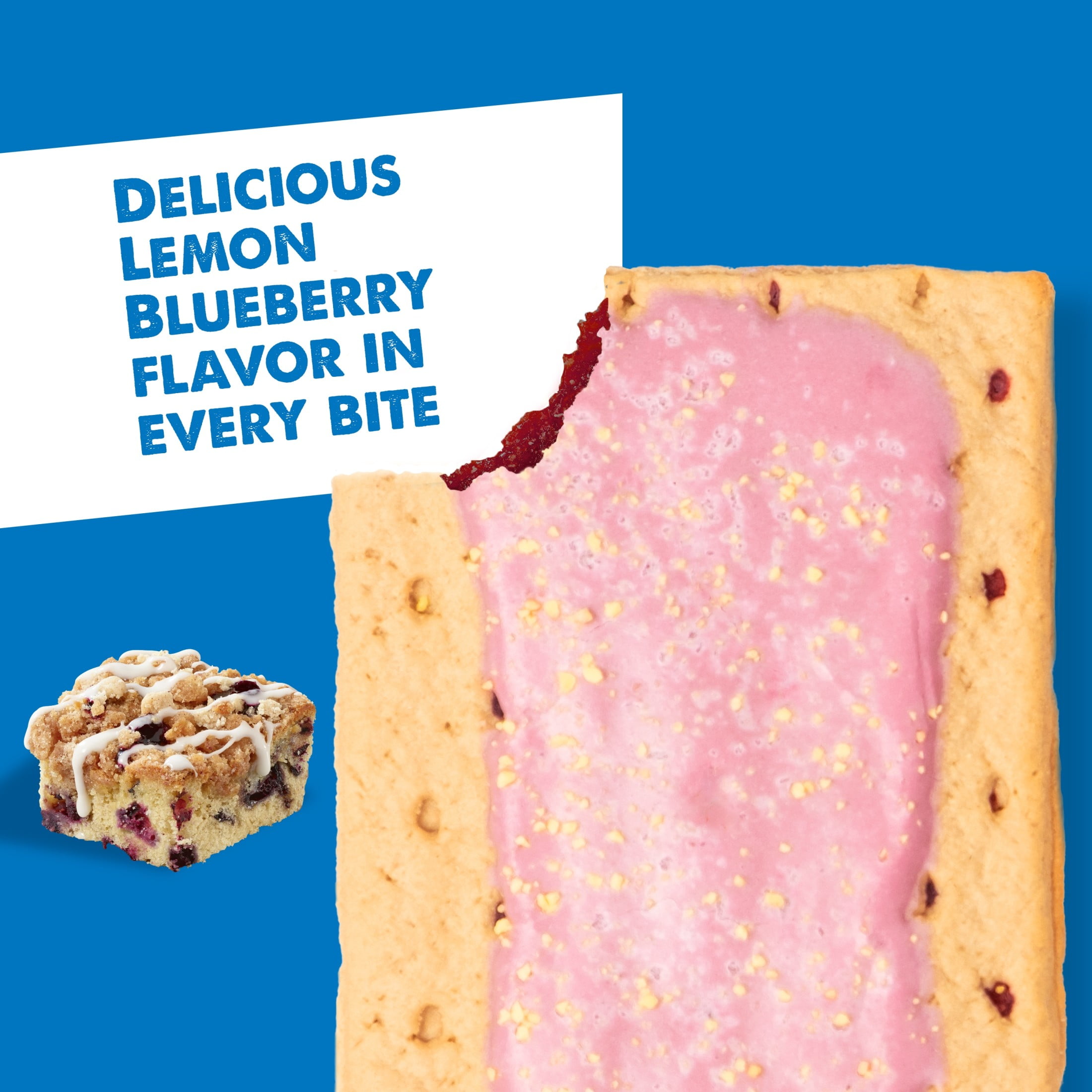 (8 pack) Pop-Tarts Frosted Lemon Blueberry Crumble Toaster Pastries, Breakfast Foods, Shelf-Stable, 27 oz (16 Count)