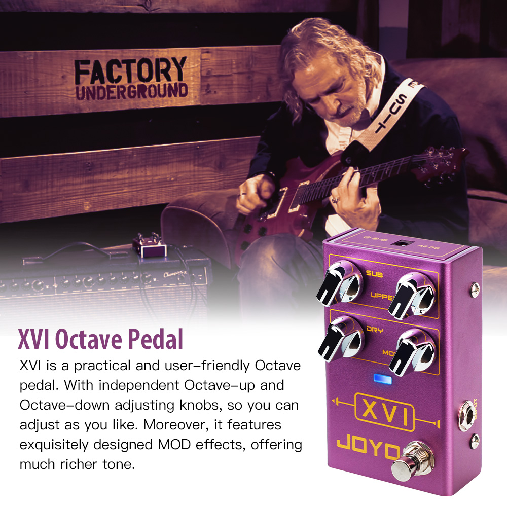 JOYO R-13 Octave Pedal Modulation Effects Independent Adjusting for Electric Guitar