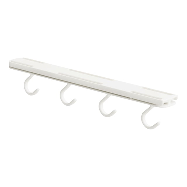 No Drill Wall Hook Rack - 4 Hook Adhesive Organizer Wall-Mounted for Bathroom & Kitchen, Removable Plastic Storage Hanger