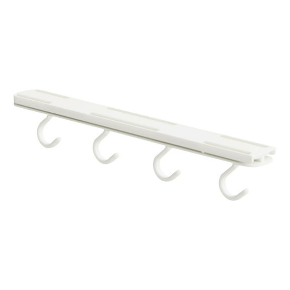 Hooks,4-Hook Adhesive Wall Organizer - No Drill Peel and Stick Rack, Strong White Hooks for Bathroom, Kitchen, Towel & Utensil, Damage-Free Installation