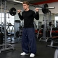 thumbnail image 5 of Naotn Mens Wide Leg Baggy Sweatpants Elastic Waist Drawstring Casual Full Length Trousers Running Gym Joggers with Pocket, 5 of 6