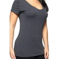 thumbnail image 4 of Short Sleeve Plain V-Neck T-shirts Cotton/Spandex Junior Size (S-3X), 4 of 4