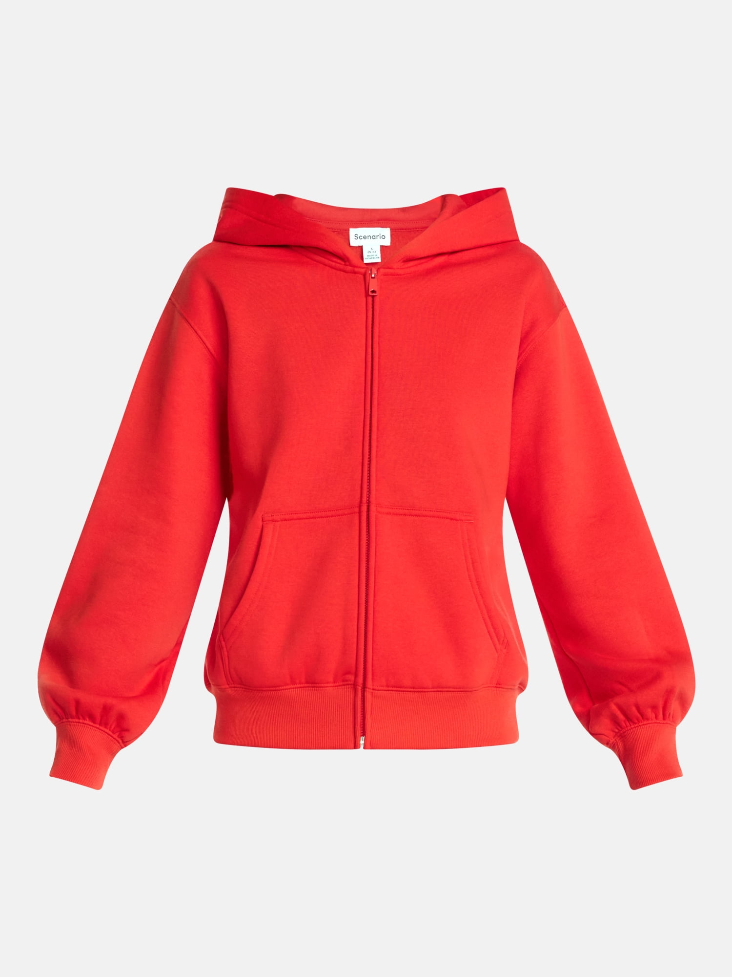 Scenario Women's and Women's Plus Zip Front Fleece Hoodie Jacket, Sizes XS-4X