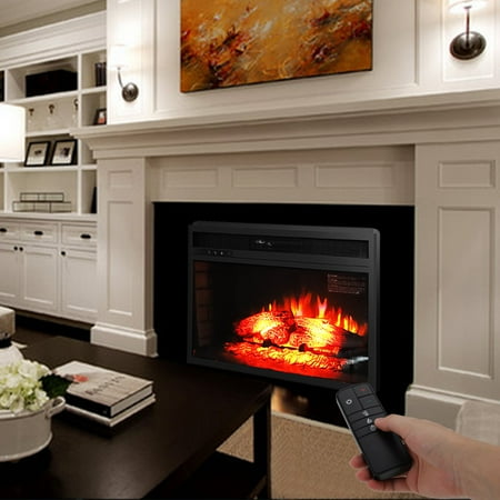 

26 inch 1500w Embedded Fireplace Adjustable Glass Electric Wall Mount