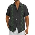 thumbnail image 1 of Mens Casual Botón Arriba Camisas Manga Corta Vintage Boliche Cuba Playa Camisas de Verano Botón Arriba, 1 of 5