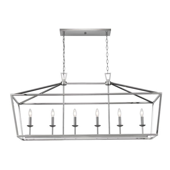 Trans Globe Lighting 10267 PC Lacey 6 Light 49" Wide Linear Chandelier - Chrome