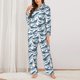 thumbnail image 2 of Balery Cute Shark Conjunto de Pijama con Estampado para Mujer, Conjunto de Dos Piezas con Manga Larga, Ropa de Dormir Suave con Bolsillos, Pijamas Cómodos-Large, 2 of 7