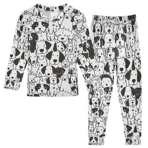 joogoo Doodle Dogs 2 Piece Long Sleeve Tee and Pants Cotton Pajama Set 5Y