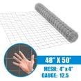 thumbnail image 4 of CAPHAUS 12.5 Gauge Galvanized Welded Fence Wire Roll, with 4” x 4” Square Mesh Opening, Wire Mesh Fencing Roll for Vegetables Garden Netting Chicken Coop Animal Enclosure (48 in. x 50ft.), 4 of 9
