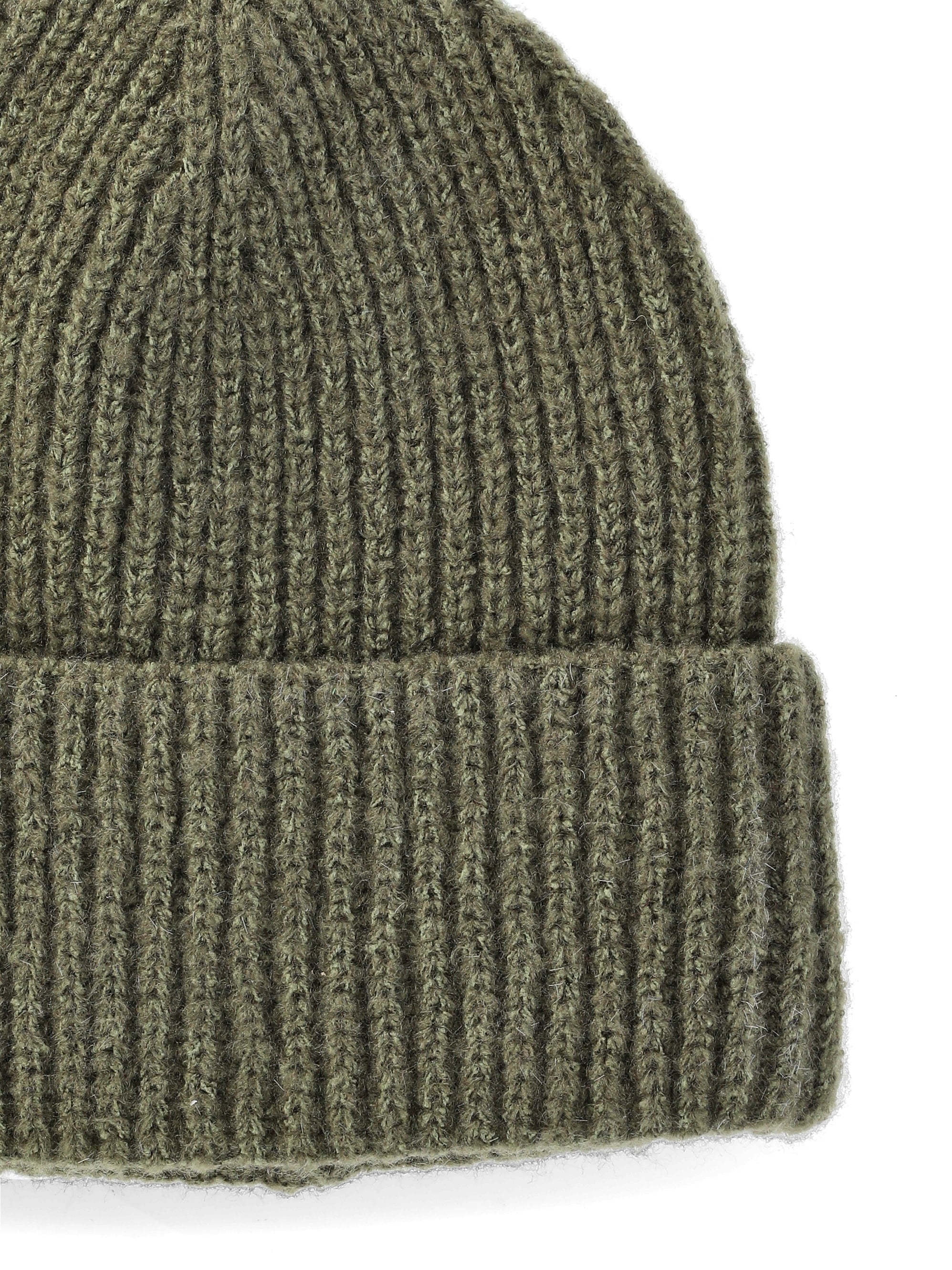 No Boundaries Ribbed Fisherman Beanie, Women's, Darkest Olive