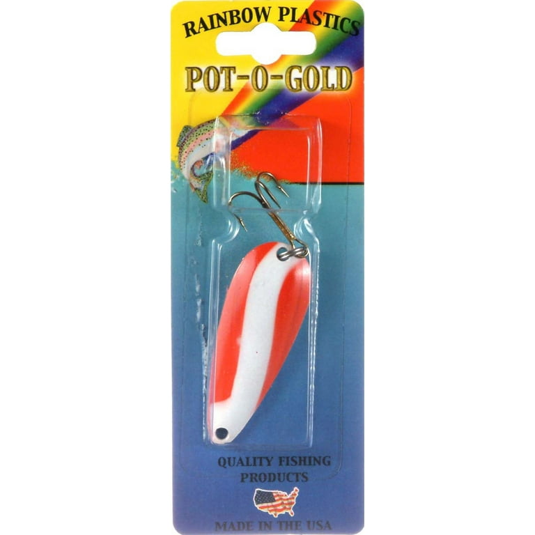 Double X Tackle Pot-o-gold Bass & Trout Spoon Fishing Lure, Red/White  Stripe, 1/2 oz., Fishing Spoons 