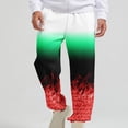 thumbnail image 2 of safuny Men's Pants Comfy Lounge Casual Striped Fashion Full Length Trousers Pajamas For Husband Boyfriend Son Home Clothes Loose Couple Air Conditioning Pants Red XXXL, 2 of 7